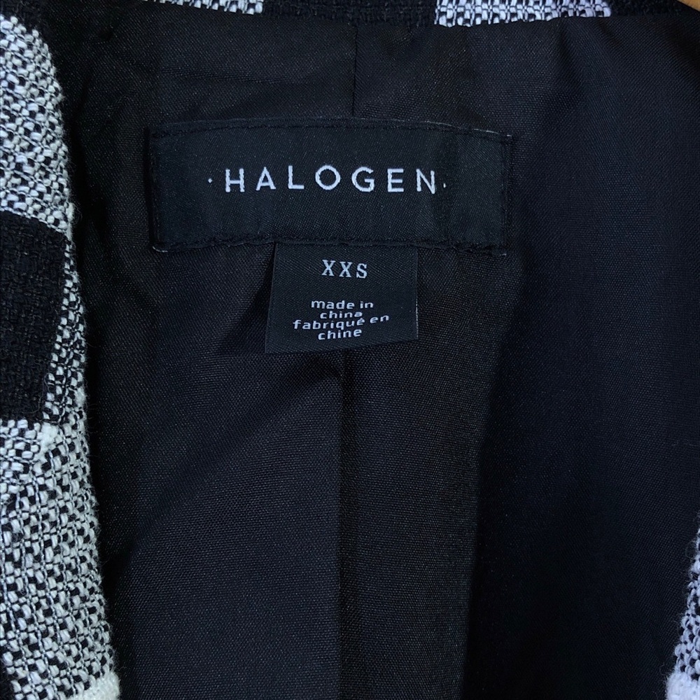 Halogen Black & White Checkered One Button Blazer Jacket - Picture 14 of 15